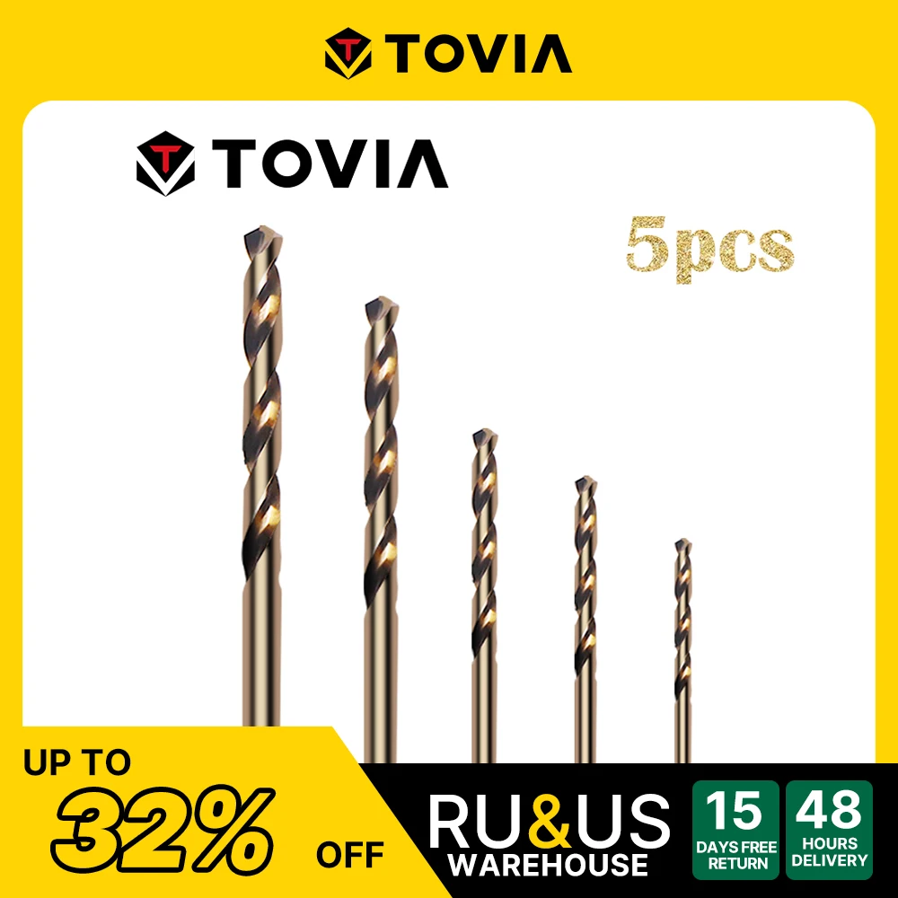 

T TOVIA 1.5-5mm HSS Cobalt Drill Set Micro Drill Bit Set For Metal Hardened Steel Mini Drill Set HSS M35 Self Centering
