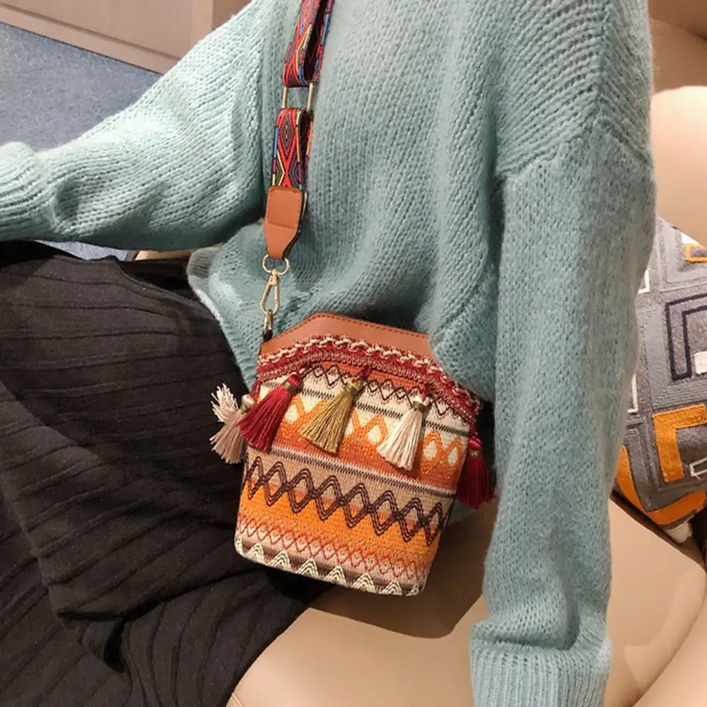 

Bag Outdoor Crossbody Bucket Messenger Women Fringe Shoulder Bohemian Shoulder Large Capacity Bag