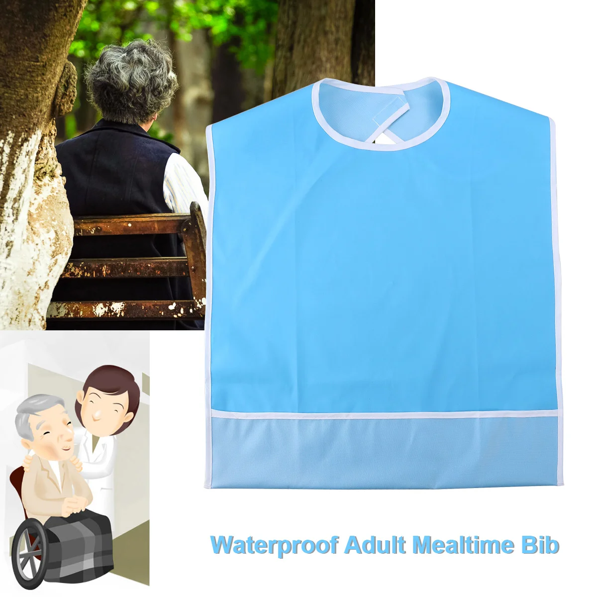 

Bib Adult Mealtime Bibs Protector Waterproof Apron Eating Clothing Aid Set Adults Cloth Feeding The Elderly Patient Absorbent