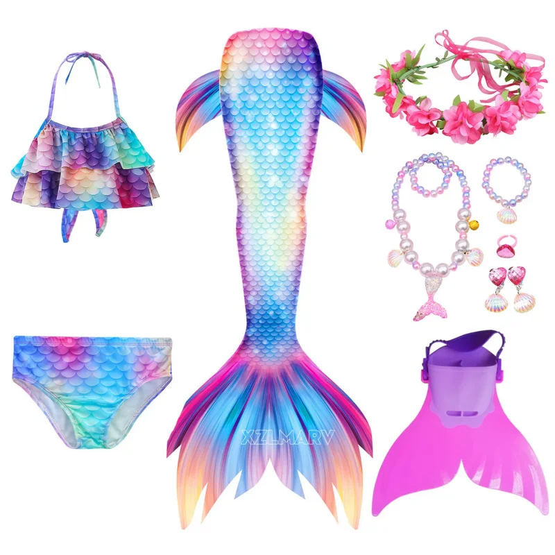 Детский костюм Русалочки с моноластами для девочек купальный косплея и