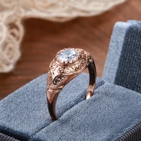 hot 585 rose gold faith ring micro wax inlay natural zircon rings women fine religious jewelry accessories