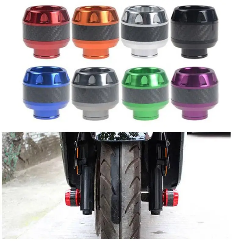 

2pcs Universal Motorcycle Frame Slider Aluminum Alloy Front Fork Cup Falling Crush Protector Carbon Fiber for Motorbike Scooter