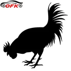 Декоративная Виниловая наклейка в виде петуха, курицы, птицы, животных, чернаясеребряная, 18,1 см * 17,7 см