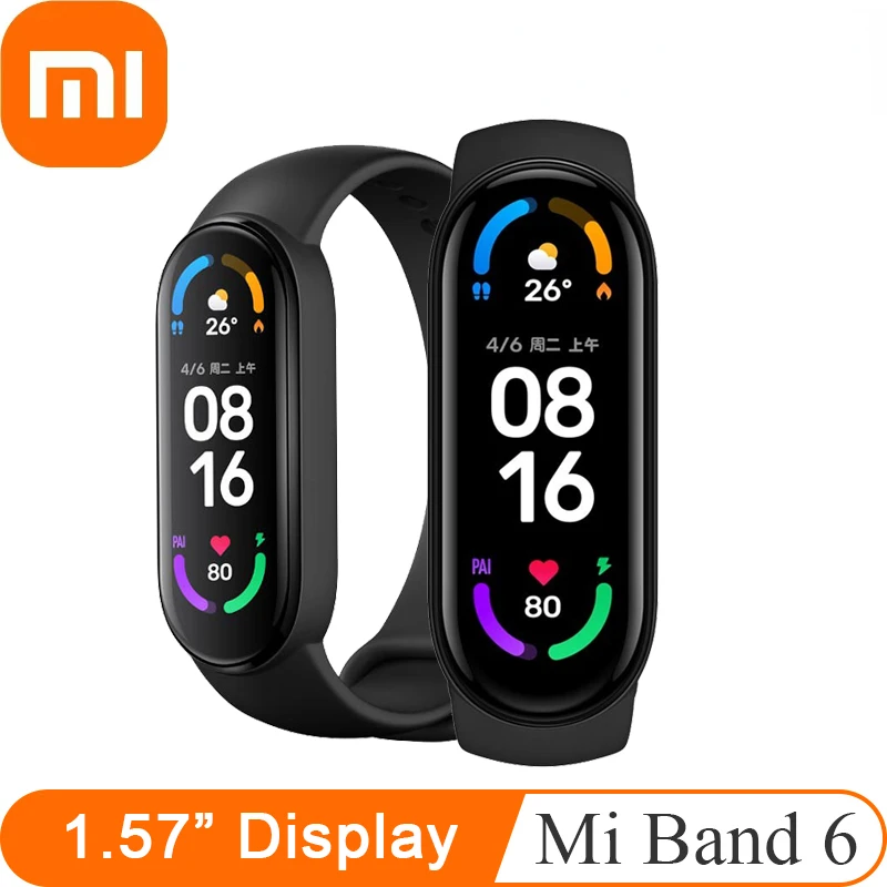 

Original Xiaomi – Bracelet connecté Mi Band 6, 6 couleurs, capteur d'activité physique avec suivi du taux d'oxygène dans sang,