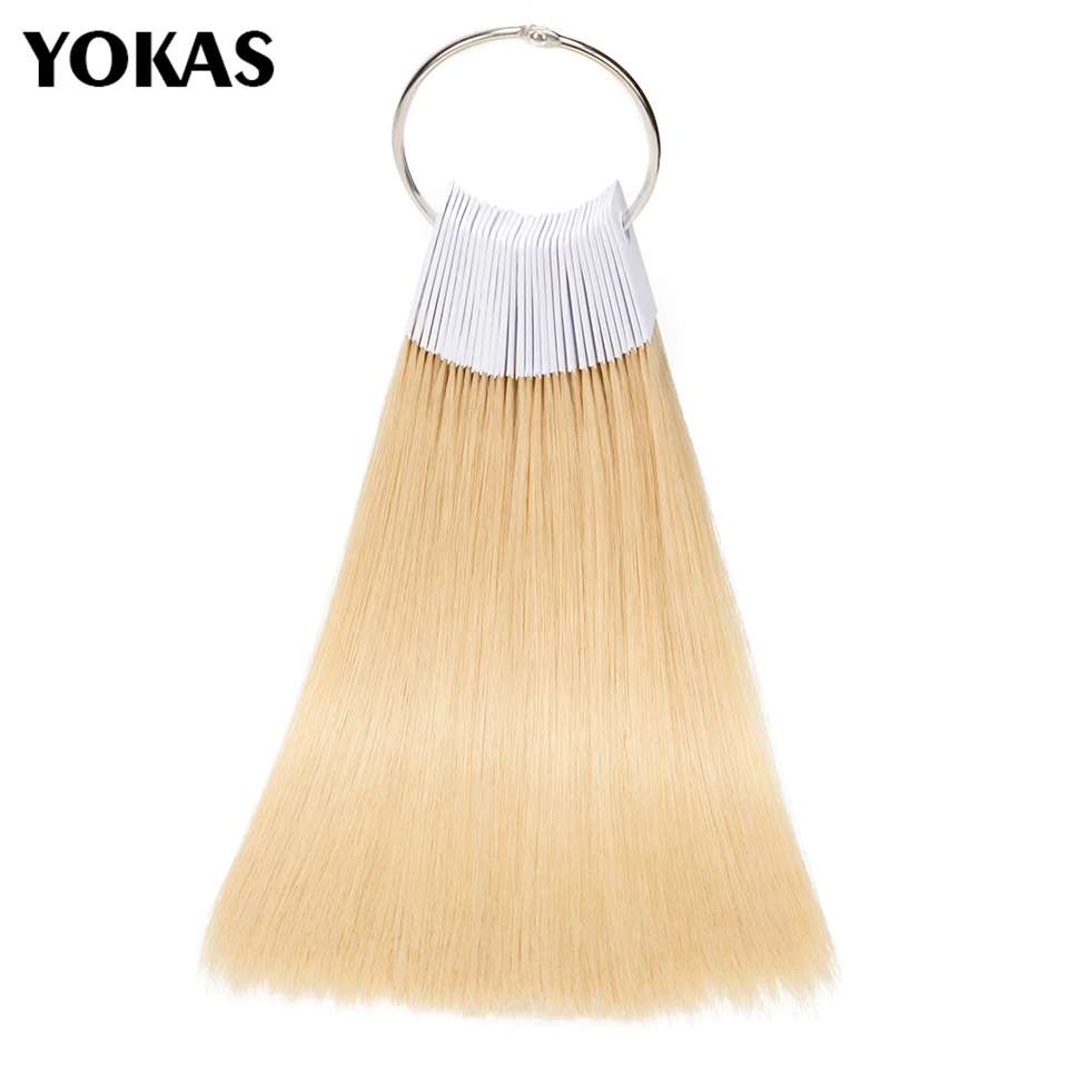 30pcs 20cm New Real Human Hair Color Rings Swatches For Human Hair Extensions Salon Tools Hair Dyeing Sample Chart Ring YOKAS