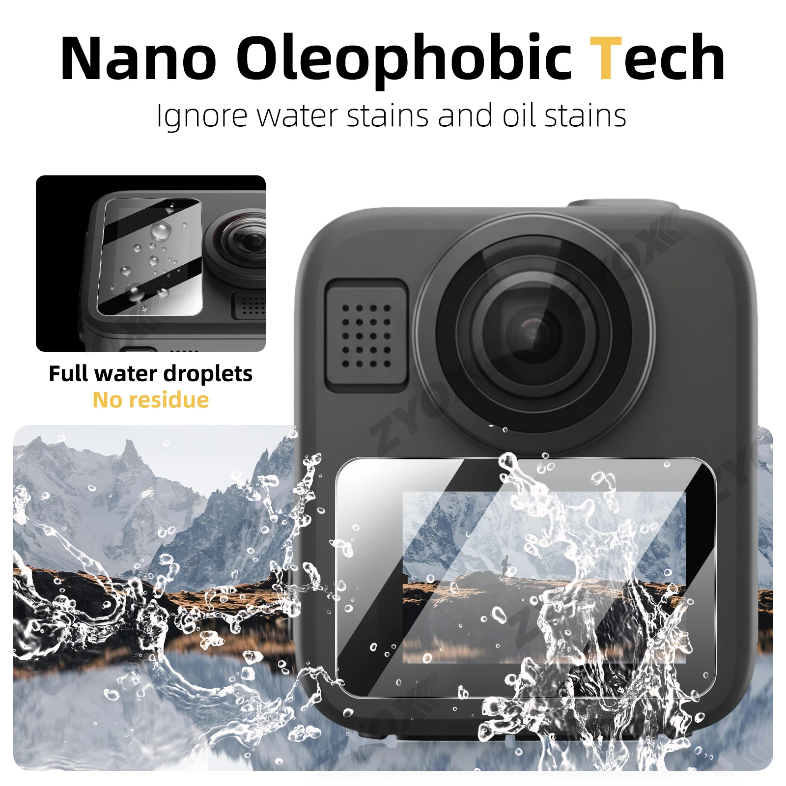 Фото Защитная пленка для экрана GoPro MAX 2, HD прозрачная защитная пленка из закаленного стекла с защитой от царапин и отпечатков пальцев для аксессуаров MAX2 №3