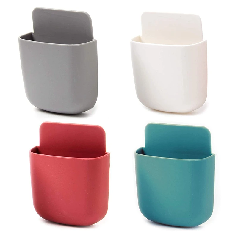 

Bracket Wall-Mounted Storage Box Self-Adhesive Storage Box Remote Control Bracket For Home, School, Office 4 Pcs