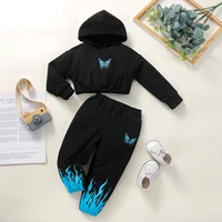 baby girl suit children spring and autumn long sleeved hooded sweater trousers two piece childrens spring sportswear