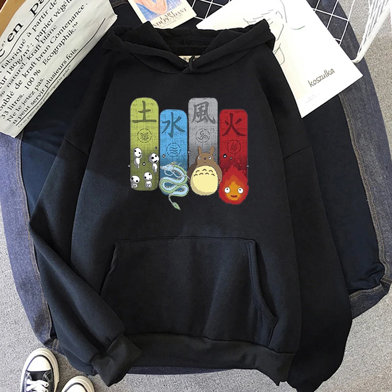 

Totoro Hoodies Sweatshirts Women Kawaii Japanese Anime Harajuku Sportswear Female Studio Ghibli Anime Streetwear