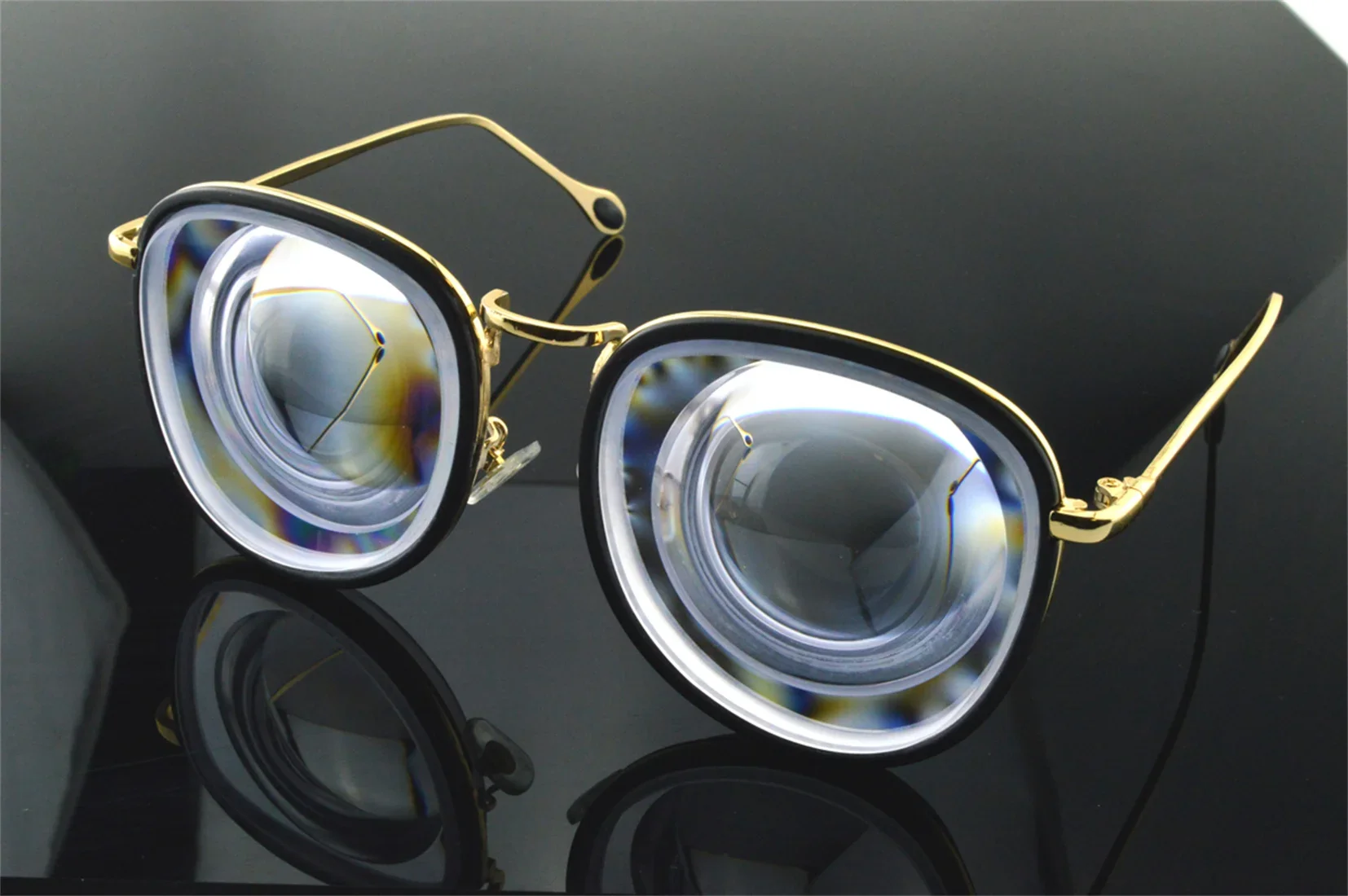 

Women Super Large Frame Custom Made High myopic girl glasses myodisc glasses -14D PD64