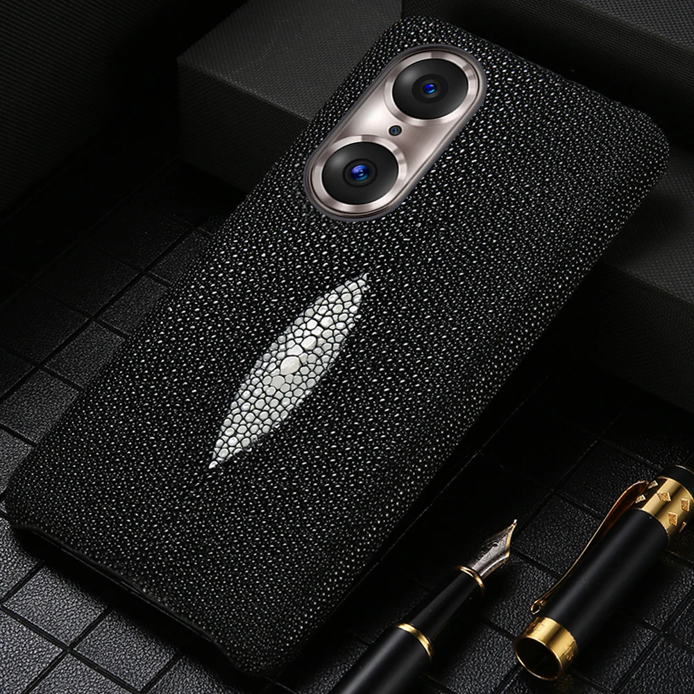 

LANGSIDI Luxury Stingray Genuine Leather Phone Case For Honor 70 60 Pro 50 Pro 30 20 20i Magic 4 3 8X 10X 9X Note 10 V30