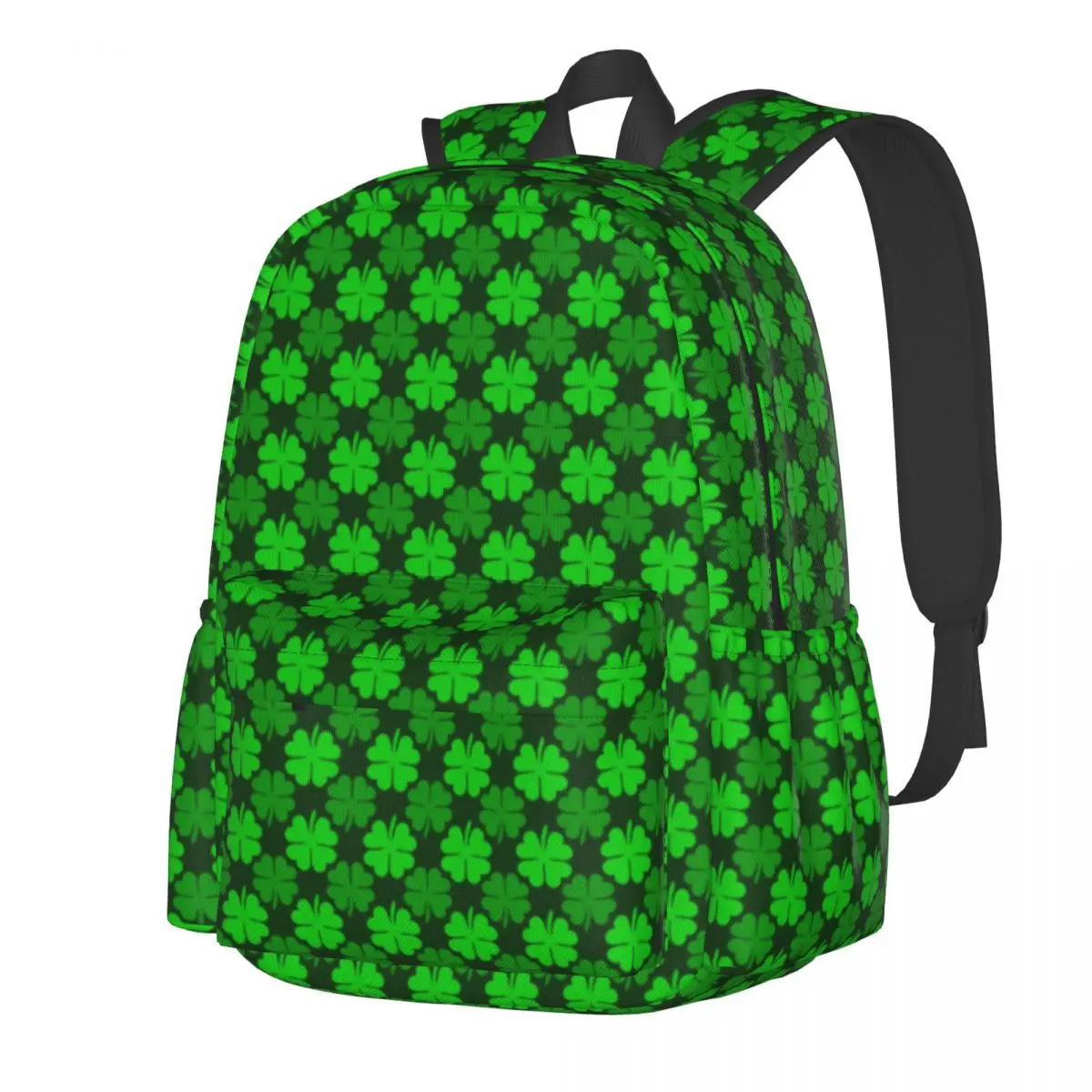 

Lucky Green Weed Backpack St Patricks Day Shamrock Sport Backpacks Women Men Colorful Large High School Bags Cool Rucksack