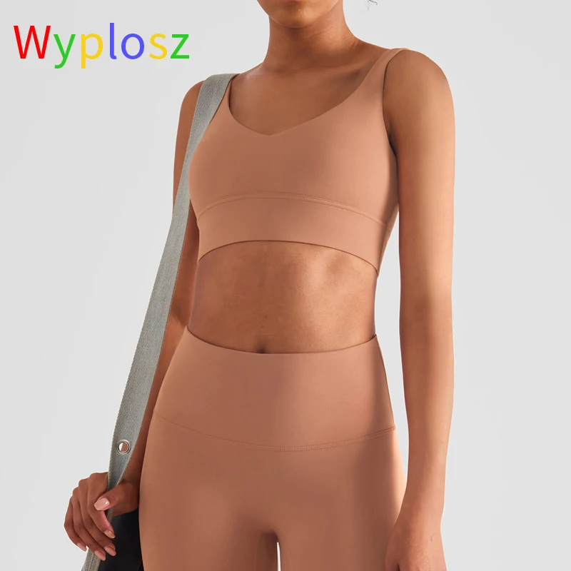 Фото Спортивный бюстгальтер Wyplosz, женский бюстгальтер для йоги, сексуальные товары, женский бюстгальтер с глубоким V-образным вырезом и высокой п... №2