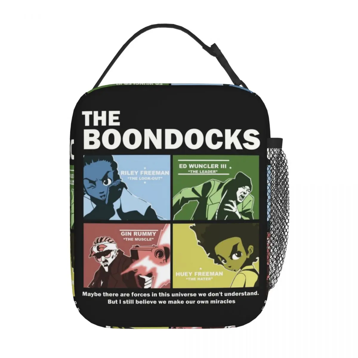 

The Boondocks Accessories Insulated Lunch Tote Bag School Riley Freeman Huey Storage Food Box Fashion Cooler Thermal Lunch Box