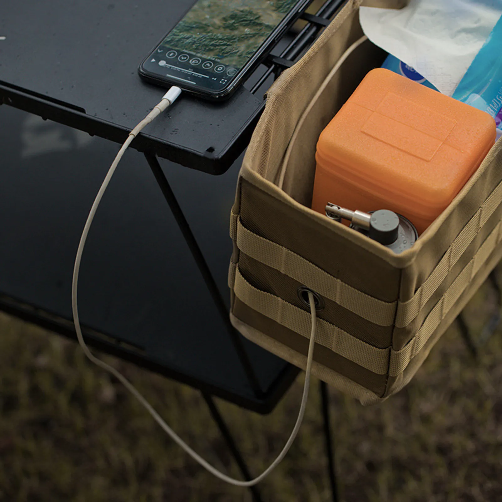 

Desk Organizer Bag Cube Storage Organizer Table Side Bags Pouch With Slip Pocket Hard Pp Board Support Quick Installation