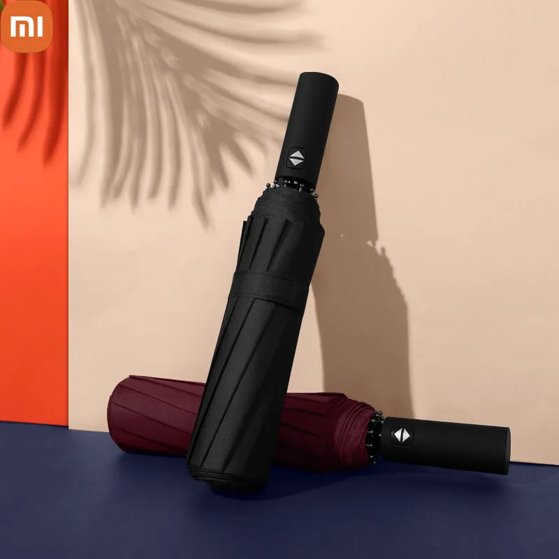 

Зонт Автоматический Xiaomi складной водонепроницаемый с защитой от ветра, зонтик складной для дома и работы, 12 ребер, для путешествий