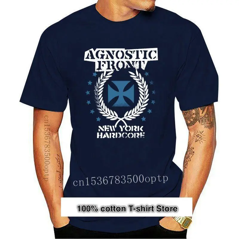 

Camiseta de manga corta de algodón con estampado "Blue Cross" (negro)