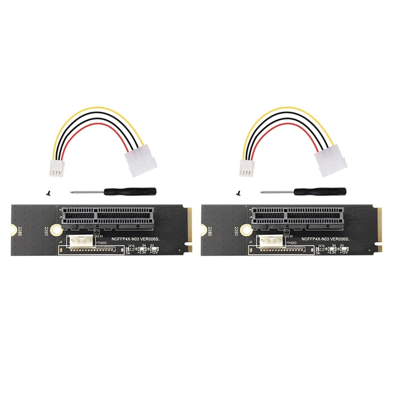 

2 шт., переходная карта NGFF M.2-PCI-E 4X, M2 Key M-Pcie X4 светодиодный светодиодным индикатором напряжения, PCI Express, 1X на 16X