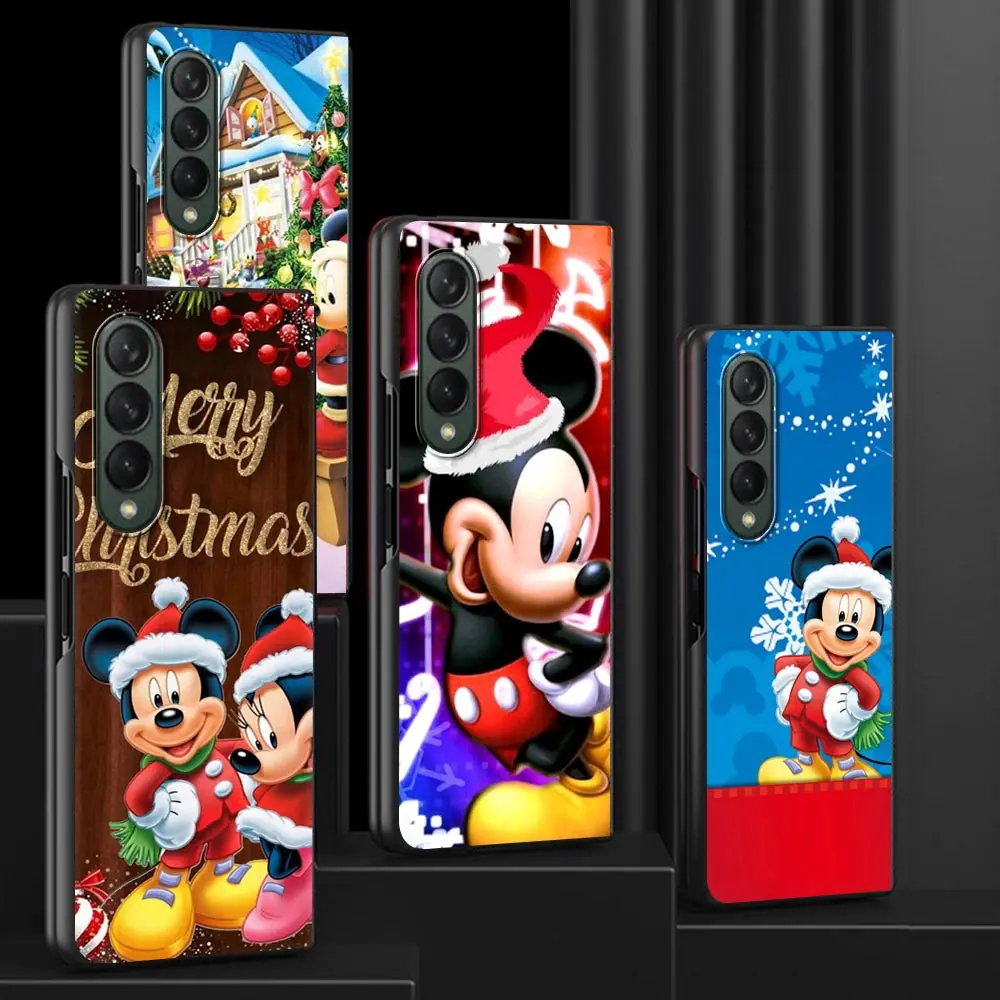 

Movil Phone Case for Samsung Galaxy Z Fold 3 Protective Black Cubre Hard Coques Z Fold3 Cover Mickey Merry Christmas