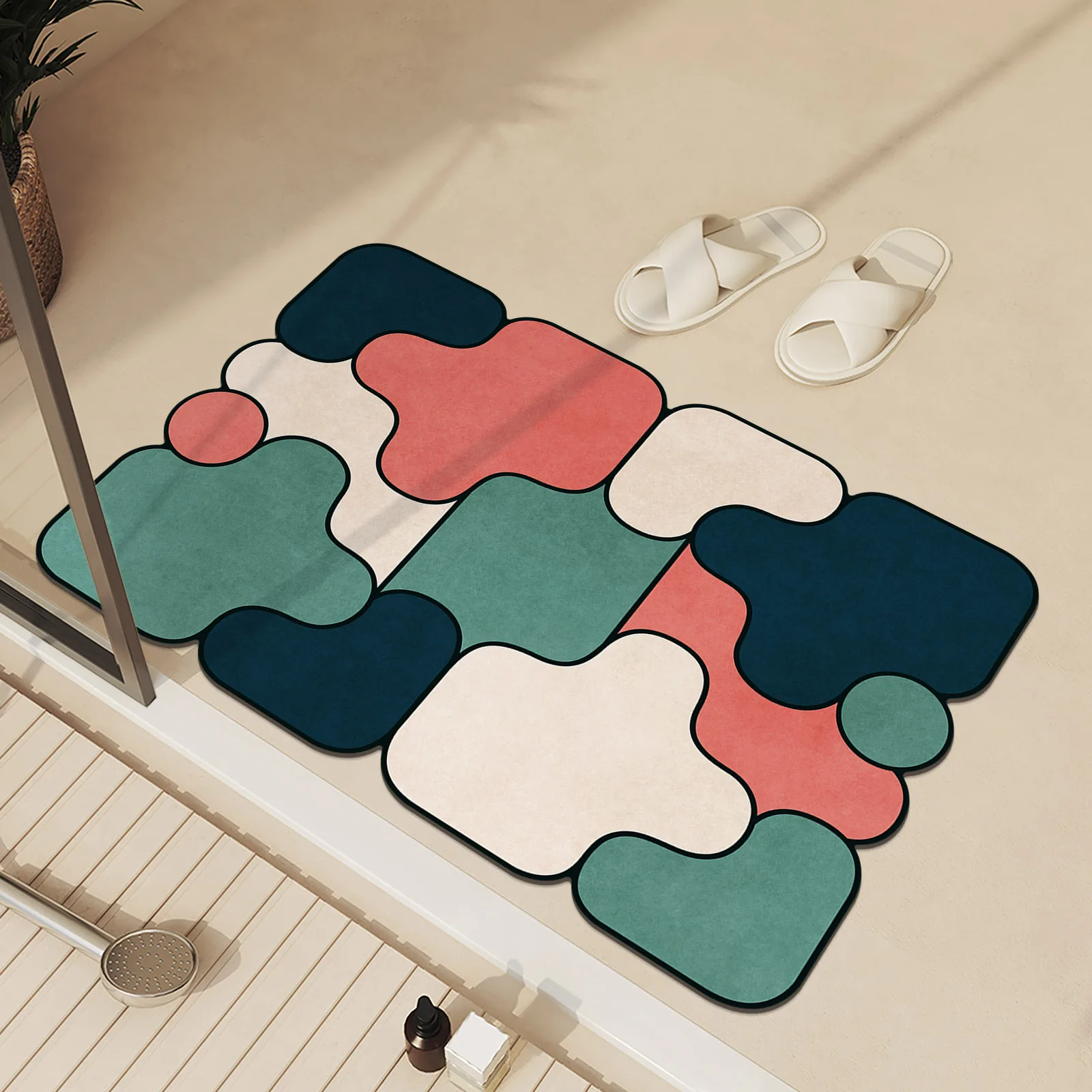 Каменный коврик для ванной комнаты из замши