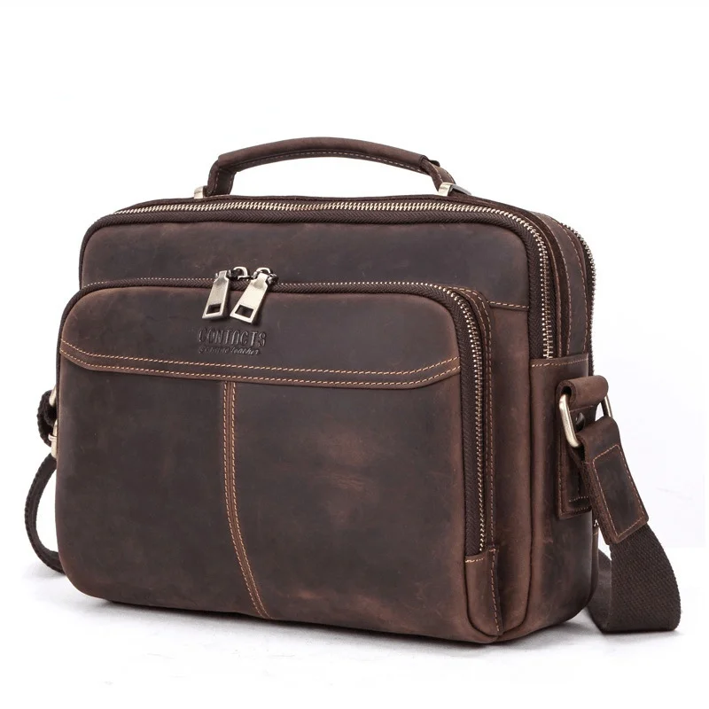 

New Design Cowhide Men's Messenger Bag Cross Body Genuine Leather Shoulder Multi-functional Crossbody Mens Luxury Designer Bags
