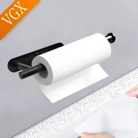 VGX Kitchen Towel Paper Holder Cling Film Holder Bathroom Roll Paper Rack Home Storage Racks Toilet Tissue Hanger Rack Nail-Free