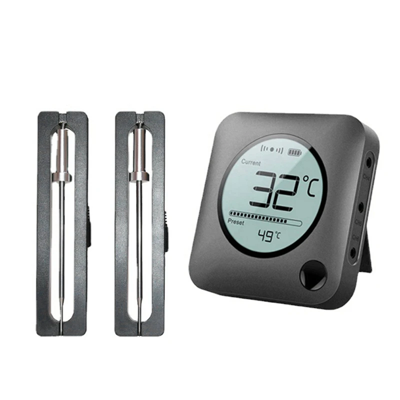 

Термометр для приготовления пищи, умный безопасный градусник с таймером, Bluetooth, для гриля, барбекю, духовки