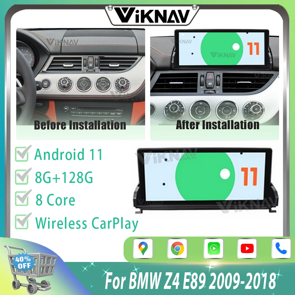 

Android 11 8G+128G 10.25 Inch Car Radio For BMW Z4 E89 2009-2018 DVD Multimedia 8 Core Plug&Play Carplay Touch Screen 4G WIFI