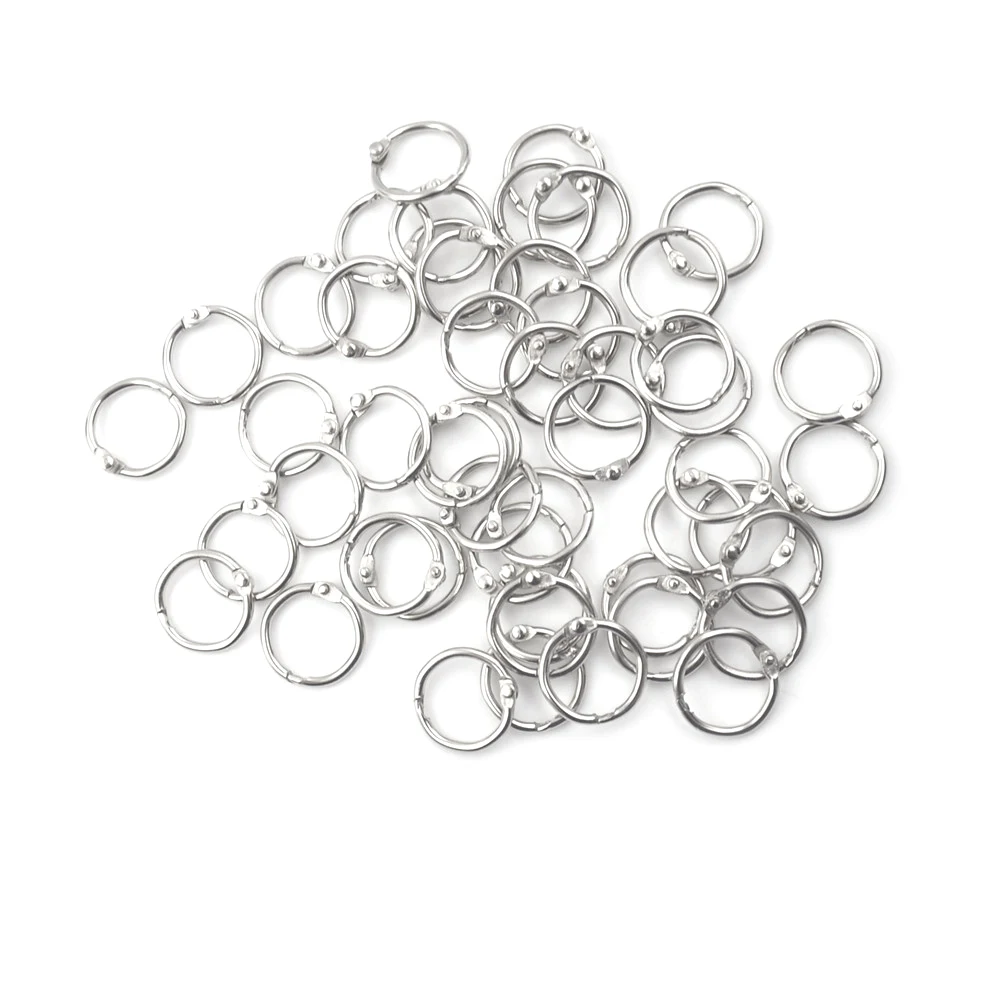 

50 Pack Metal Staples Binder 20mm O.D. Binder Ring Keychain New High Quality Binder Ring Portable and Easy to Use