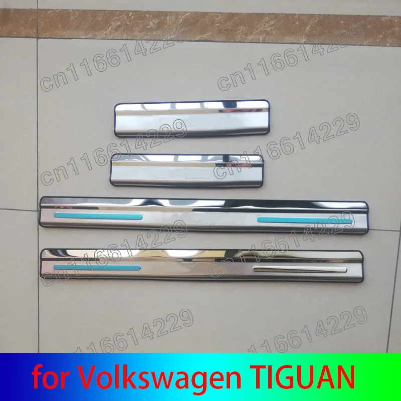 

Для Volkswagen TIGUAN 2007 -2016, Стайлинг автомобиля, Накладка на порог зеркала двери из нержавеющей стали, приветственная педаль