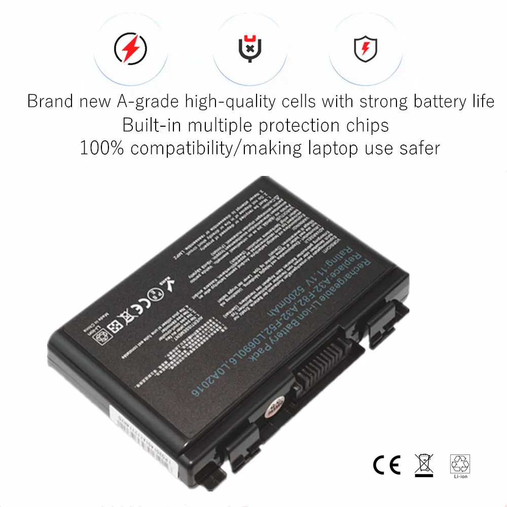 Аккумулятор для ноутбука Juyaning ASUS F52 K40 K50 K60 K61 K70 K40A K40C K51AB K51AE X5D X5DC X8 X70 X70A X70AC X70AF X70AE