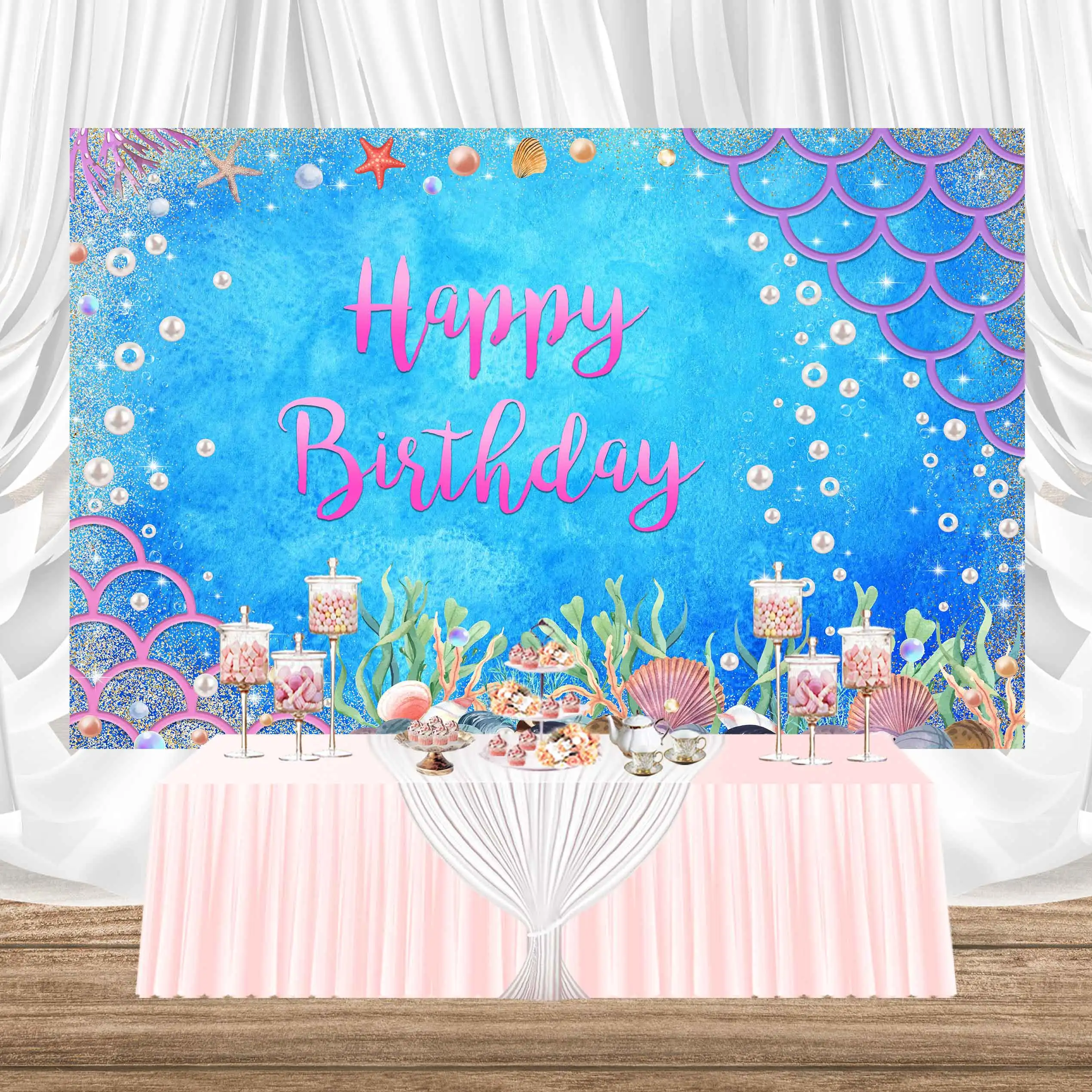 SeekPro Принцесса Девочка Русалка море Лето фотография на день рождения дети