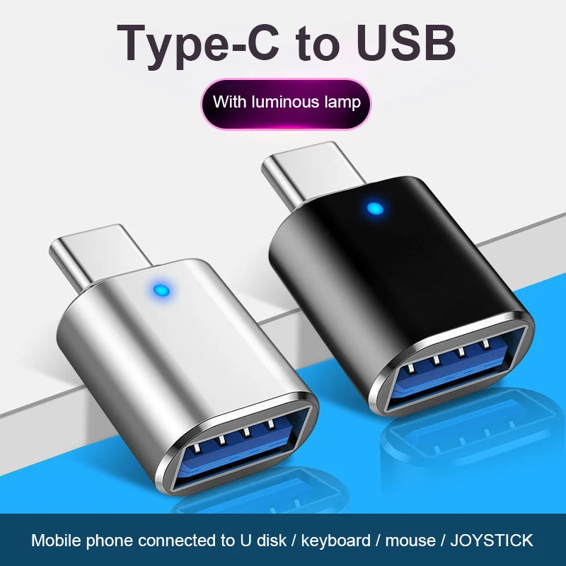 

Typec Adapter Type-c To Usb3.0 Convenient Usb C Male To Usb 3.0 Female Otg Charging Aluminum Phone Accessories Data Cord Mini