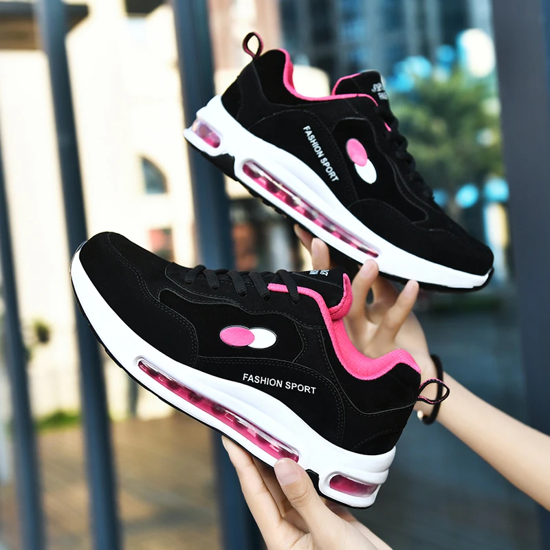 Walking Shoes Women Air Cushion Chunky Sneakers Winter Lady Light Leather Keep Warm Casual Shoes