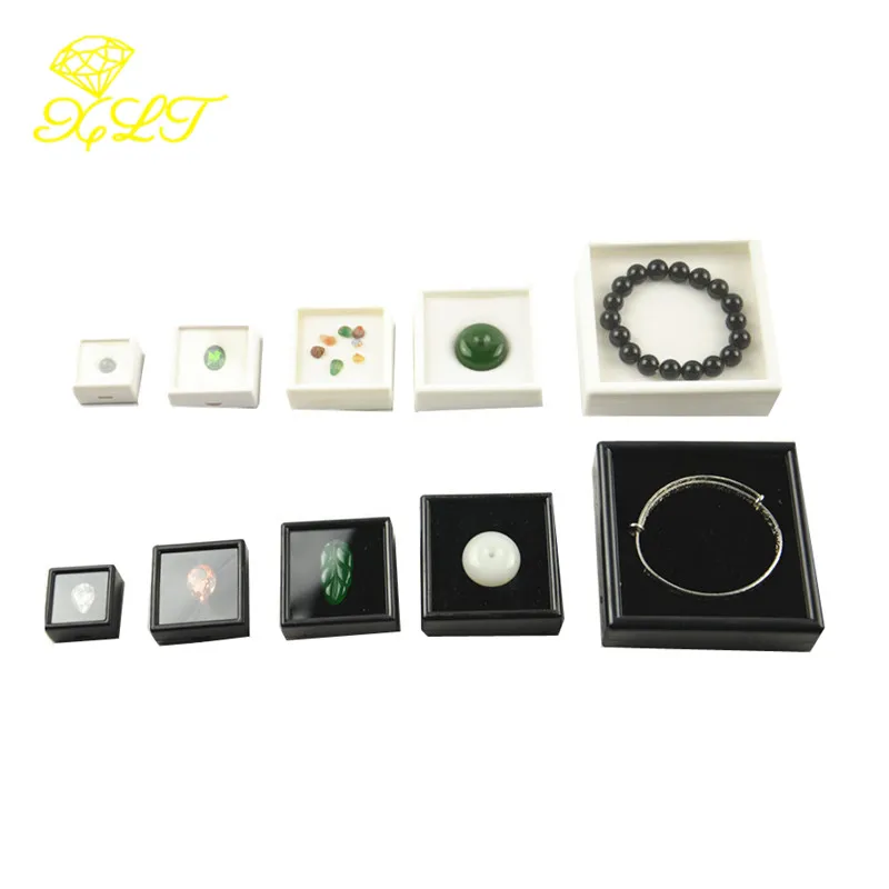 Bare Stone Display Box Loose Stone Storage Box Bare Stone Jewelry Beads Display Square Plastic Gem Transparent Box