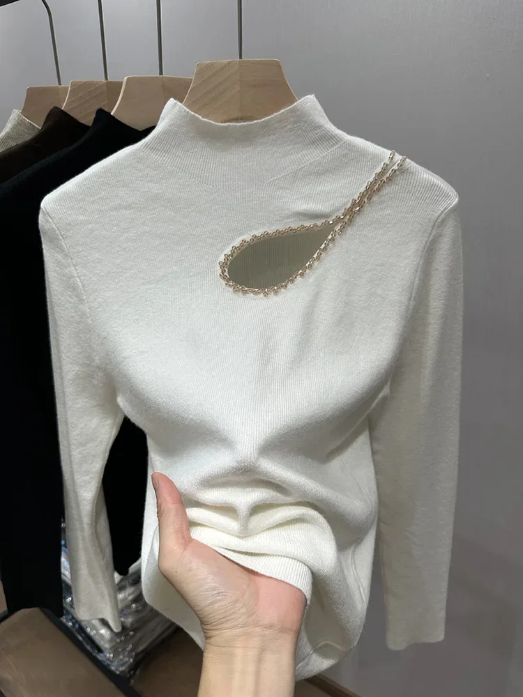 Стильный пуловер в Корейском стиле свитер с полувысоким воротником французской