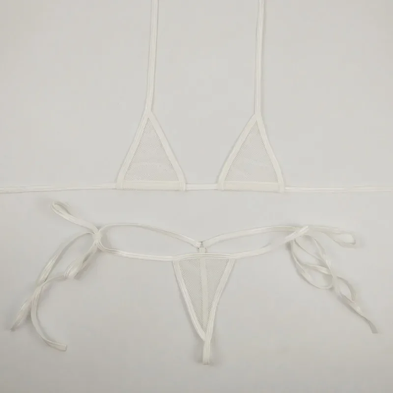 Комплект прозрачного мини-микро бикини для женщин сексуальный прозрачный