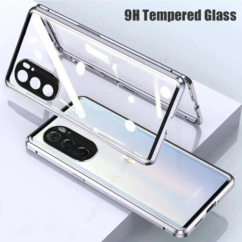 

Tempered Glass Phone Case For Motorola Edge X30 Magnetic Adsorption Cover For Moto Edge S30 360 Double-Sided Film Protector Capa