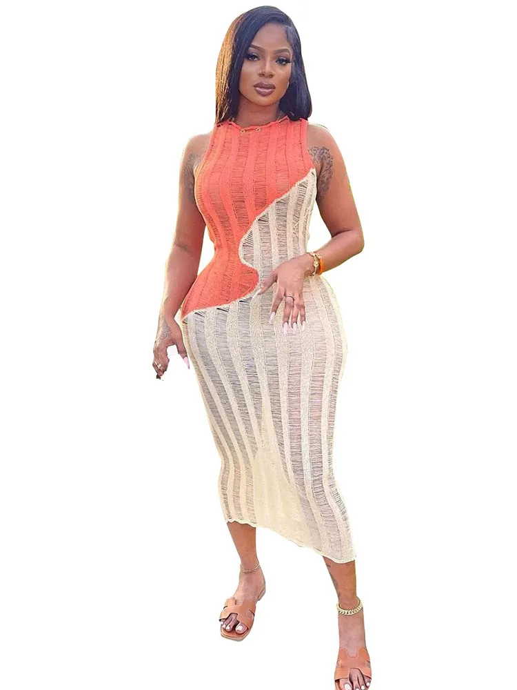 

Женское Прозрачное платье-макси с разрезами, разных цветов