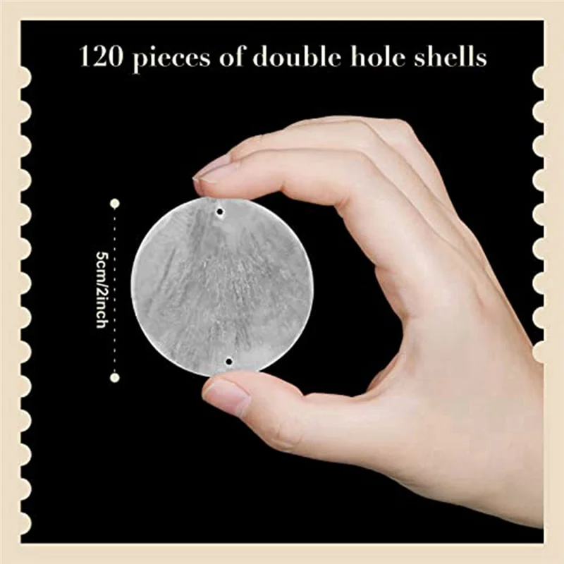 120 шт. круглых естественные ракушки Capiz Sea Shells 2-дюймовые ореховые патроны для
