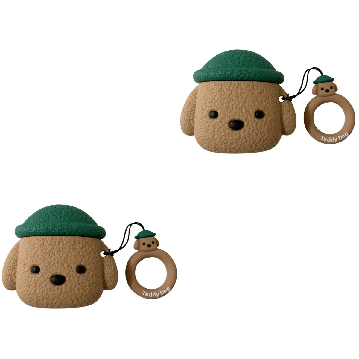 

2pcs Dog Shape Wireless Earphone Cover Cartoon Headset Protective Cover Compatible for Airpods Pro 3 with Lanyard (Brown)