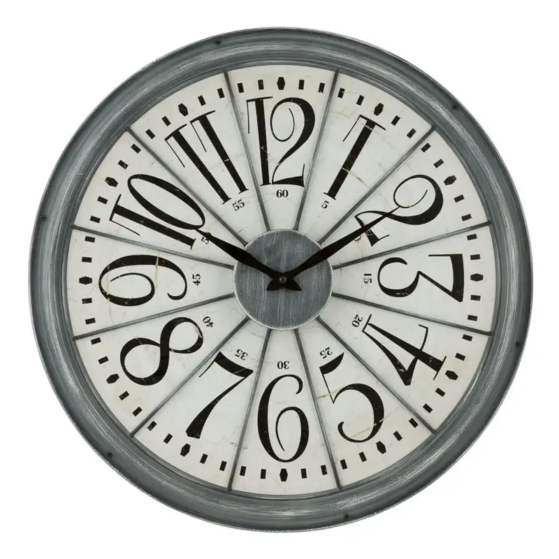 

Antique Gray Analog Round Contemporary Quartz Wall Clock, 404-3950 настенные часы цифровые Light up clock R