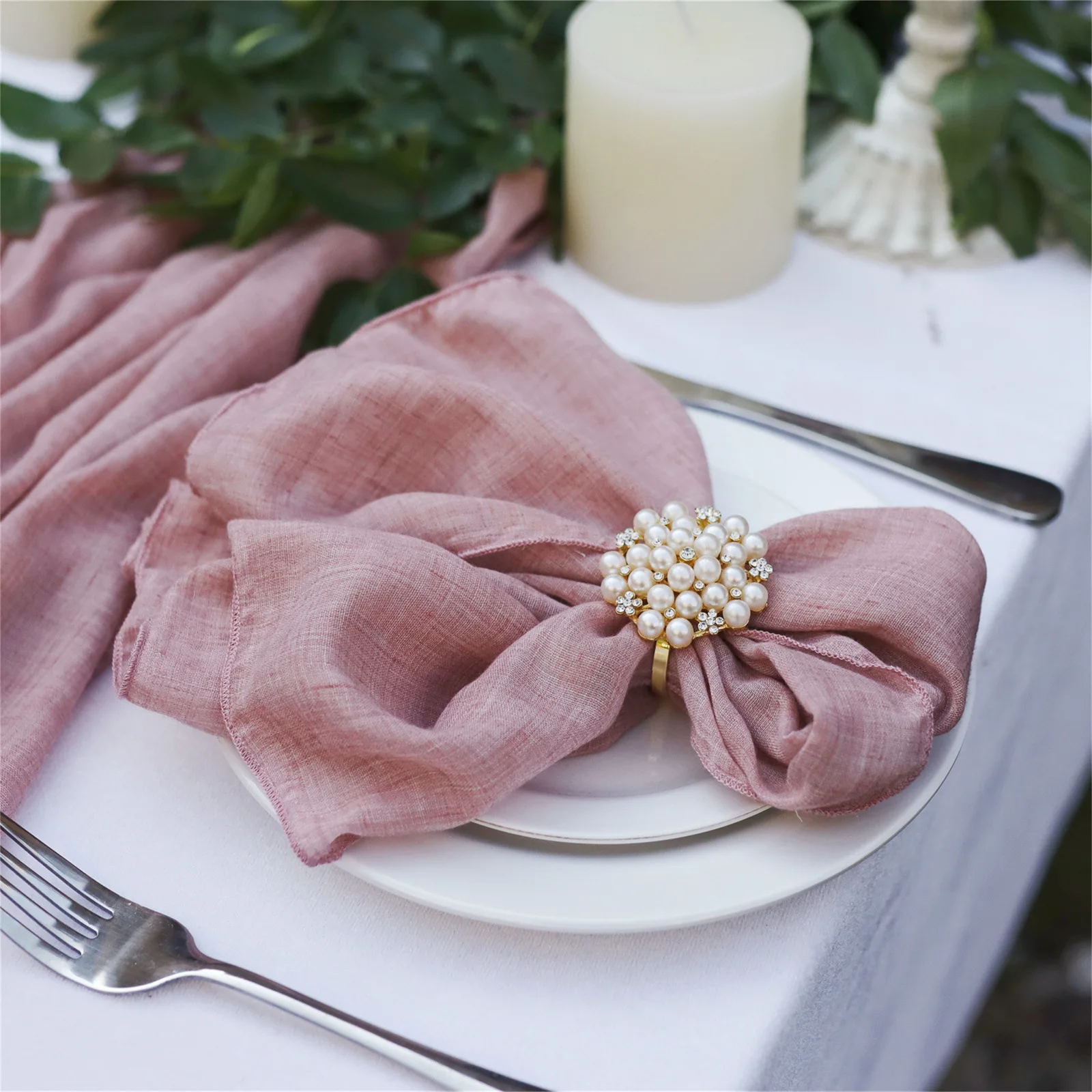 

6Pcs Table Cloth Napkins Country Party Wedding Decor Home Towel Linens Cutlery Cloth Kitchen Dining Table Napkin Clothes Decor