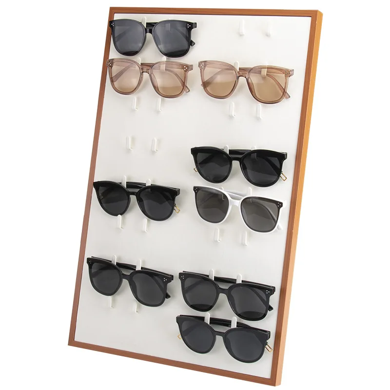 Wooden Pen Storage Box Earring Necklace Sunglasses Organizer Display Tray Glasses Display Stand Rack Holder Jewelry Organizer