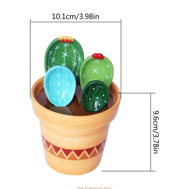 Керамические мерные ложки кактус с набором держателей для выпечки домашней