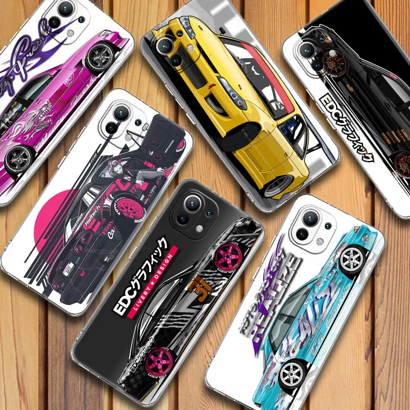 

Japan Tokyo JDM Drift Sports Car Case For Xiaomi Mi 11 Note 10 10T 9 T 12 Pro Lite 5g Poco X3 F3 M3 Clear Cover Redmi 9 9A 9C 10