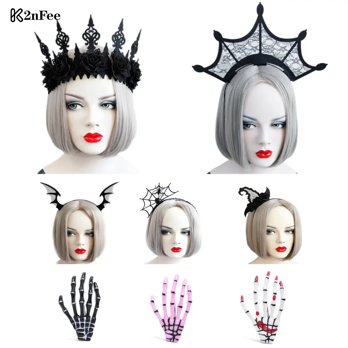 

1PCS Girl's Headband Head Wear Halloween Gothic Crown Hairbands Hair Accessories Fancy Dress Party Hairband Halloween Hairpin
