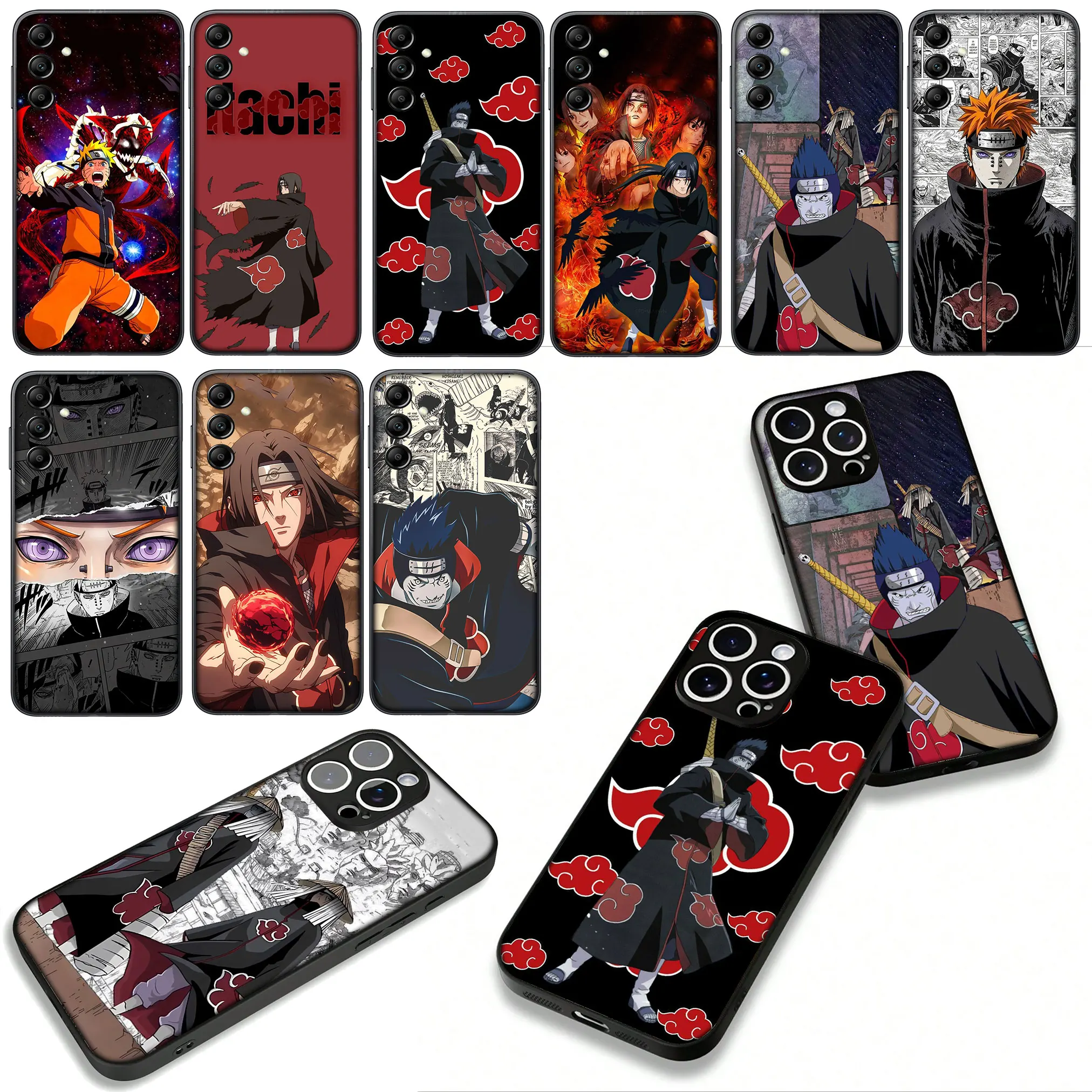 Фото Чехол для Apple iPhone 16 15 14 Plus 13 12 Mini 17 Pro Max + ProMax 16E Air Phone Case Pain KISAME Narutos Akatsuki Itachi №4