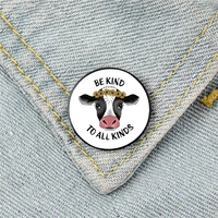 cow cartoon pattern printed pin custom funny brooches shirt lapel bag cute badge cartoon enamel pins for lover girl friends