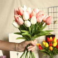 a bunch of artificial tulips fake flower bulk real touch faux flowers for wedding home garden decorations artificial plants